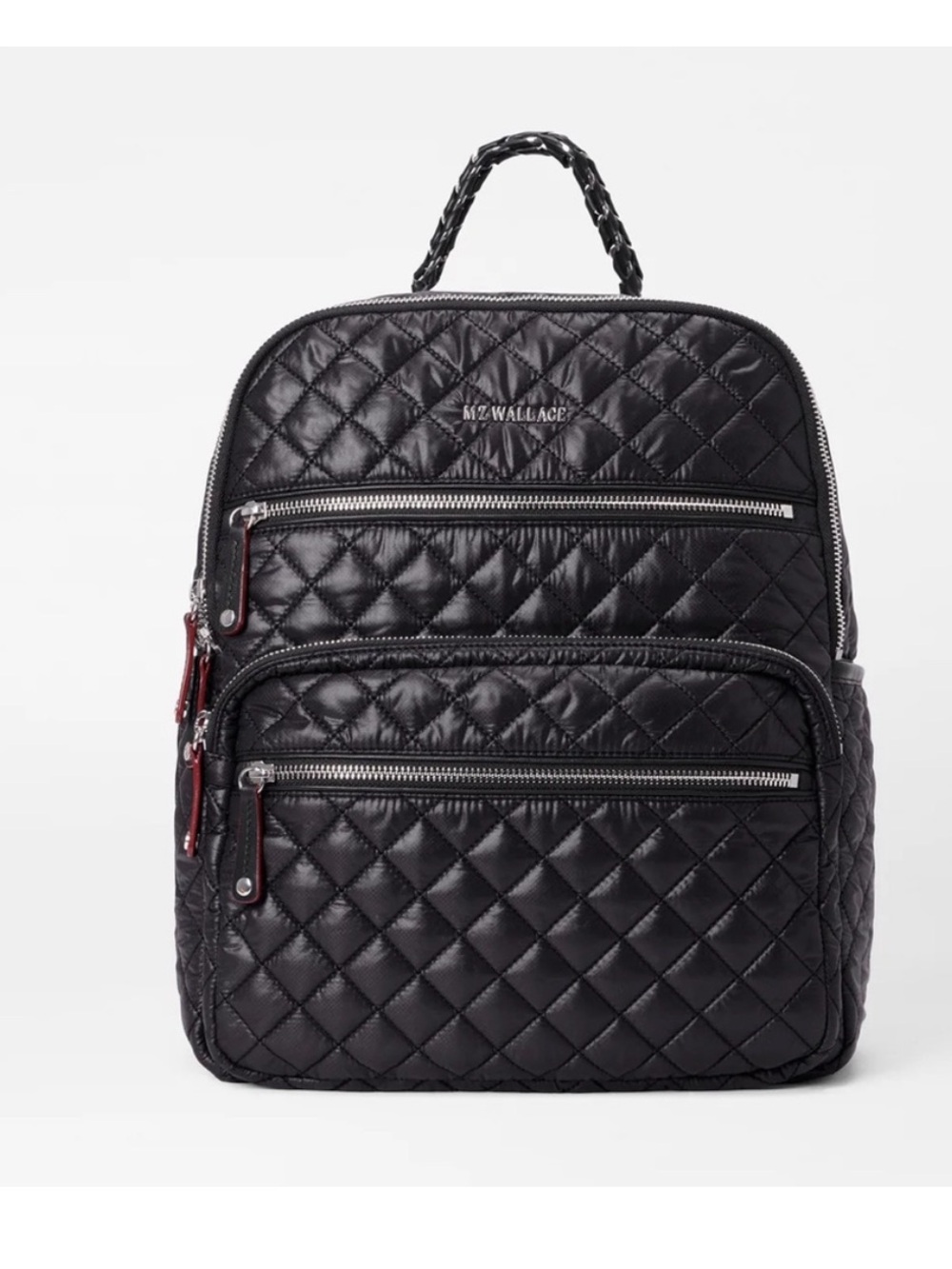 MZ Wallace Black Crosby Quilted Backpack with Silver Hardware - Picture 9 of 9
